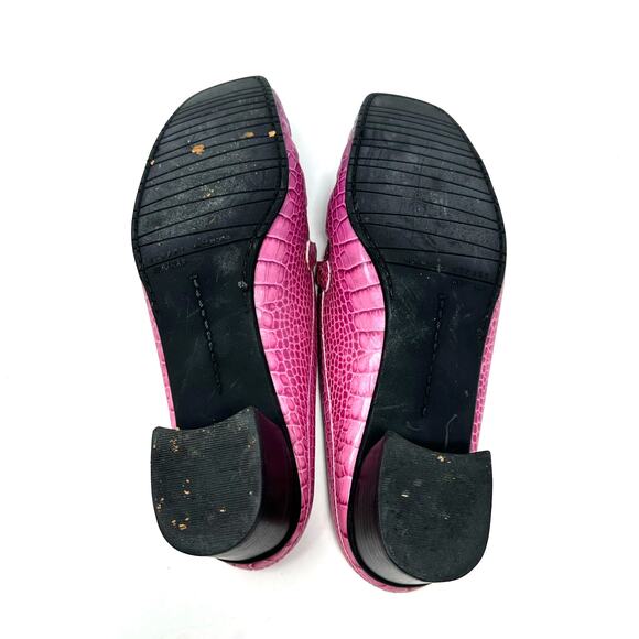 Stuart Weitzman Size 9 Clog Pink Open Back Loafer 1.5" Heel Rhinestone Business - Picture 9 of 11